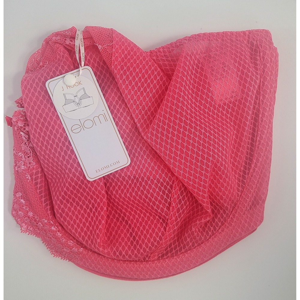 NWT Elomi Charley Underwire J Hook Bra Pink Lace EL4382HOE Womens 40N US 40JJ UK